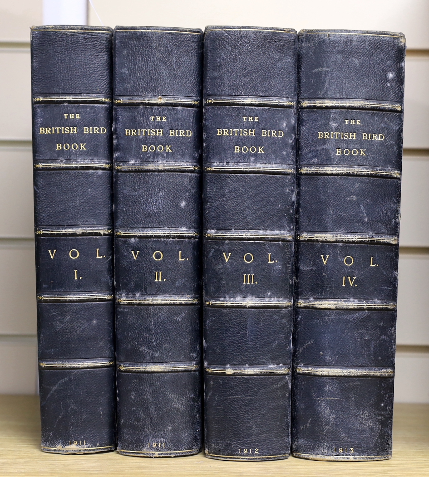 Kirkman, Frederick Bernuf Beaver (editor) – The British Bird Book, An Account of all the Birds, Nests and Eggs found in the British Isles, 4vols, half morocco, T.C & E Jack, London & Edinburgh, 1911-13
